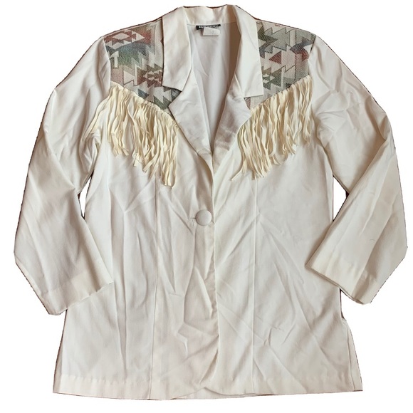 hot stuff Jackets & Blazers - Hot Stuff Western Southwest Print Fringe Blazer